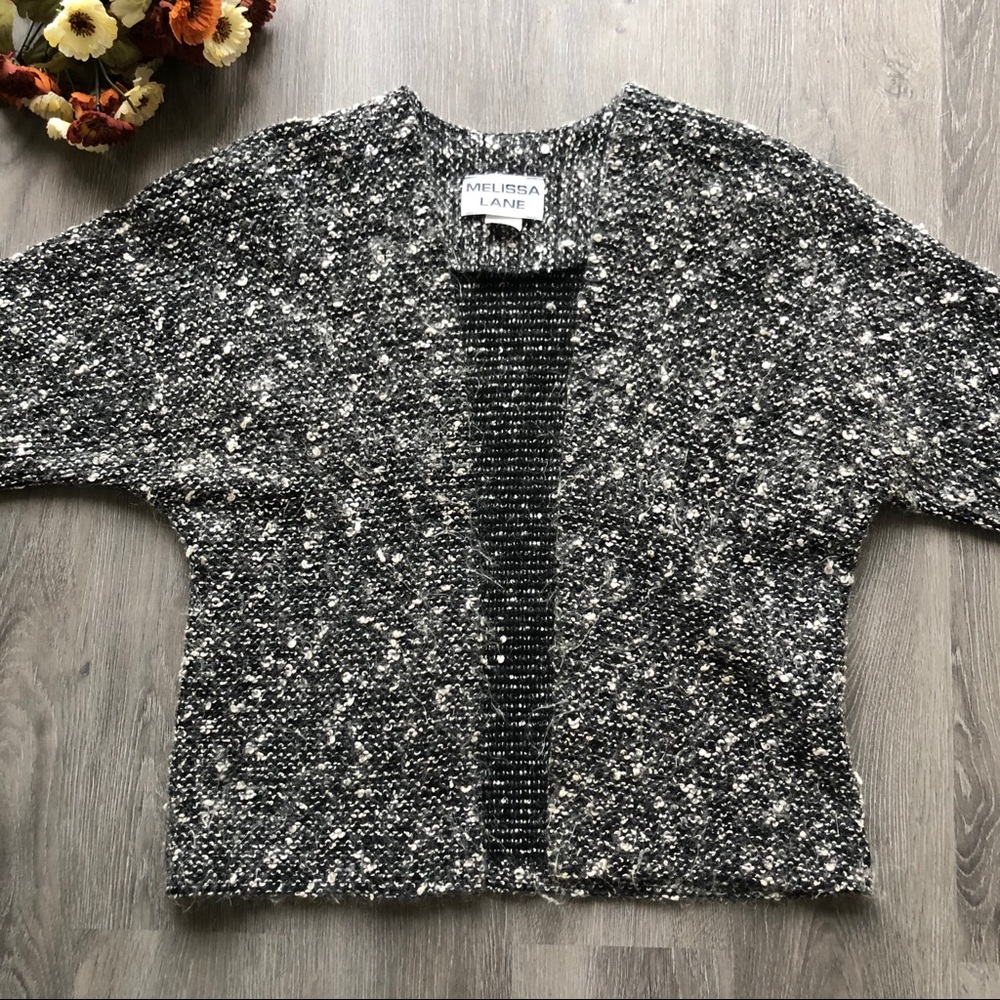 🤎 Vintage Melissa Lane Open Front‎ Cardigan Sz 8